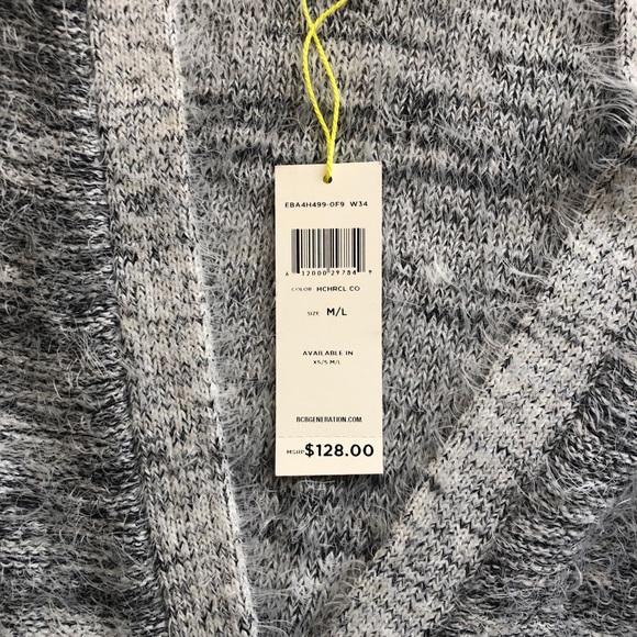 BCBGeneration Gray Fuzzy Cardigan NWT - Picture 3 of 6